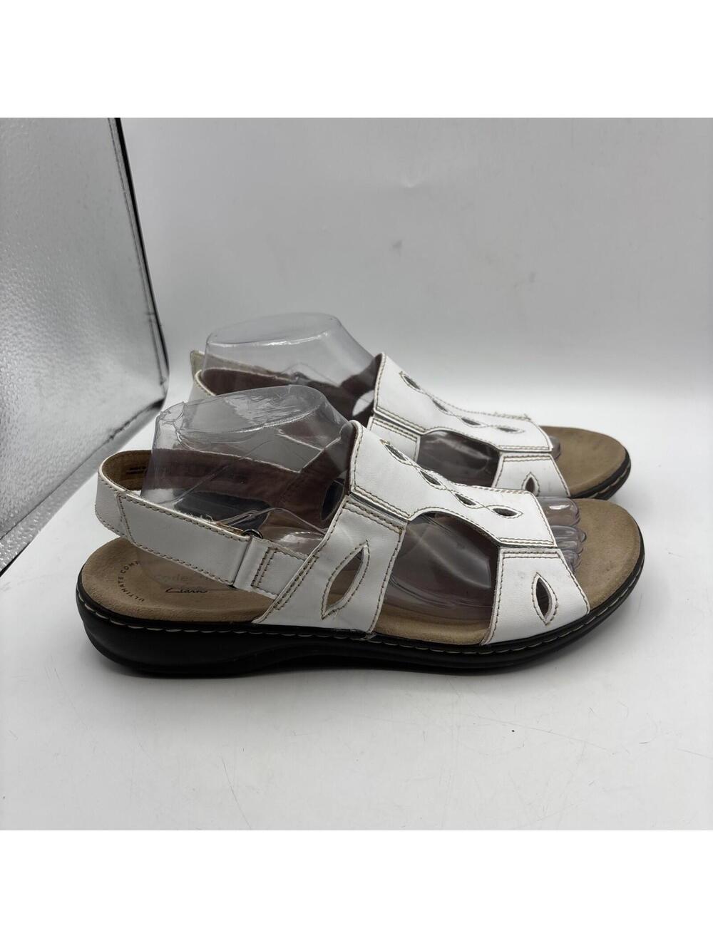 Clark Leisa Sandals Size 9.5 Women Lakelyn White Leather
